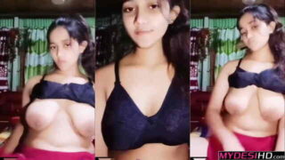Pretty Babe with Big Tits Playing with Her Pussy and Rubbing Her Clit – Desi Cute Girl Nude MMS