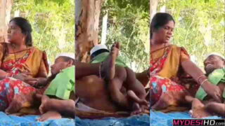 Real Outdoor MMS – Dwarf Man in the Forest with Hot Partner